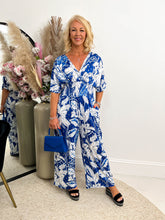 The Edith- Blue Floral Jumpsuit